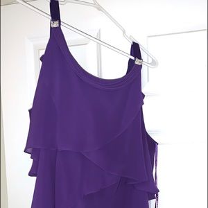 Purple ruffle plus size cocktail dress